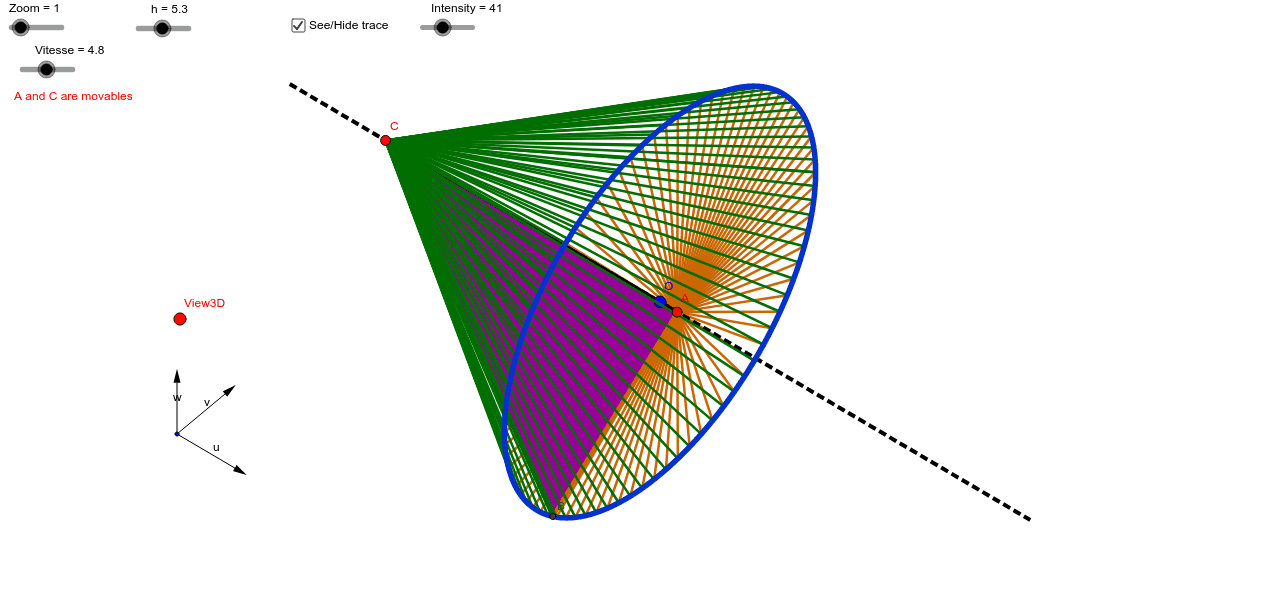 Rotation of a triangle around a side – GeoGebra