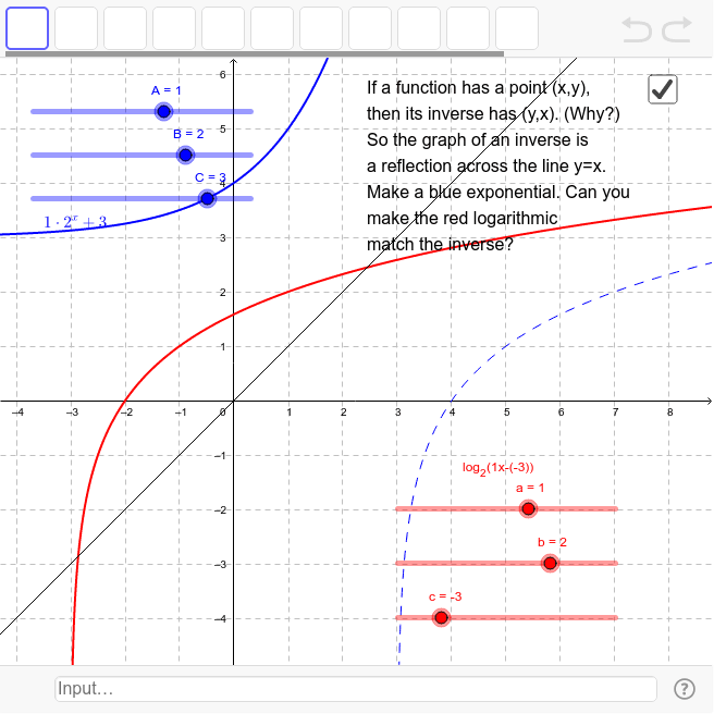 Matching an Exponential Inverse – GeoGebra