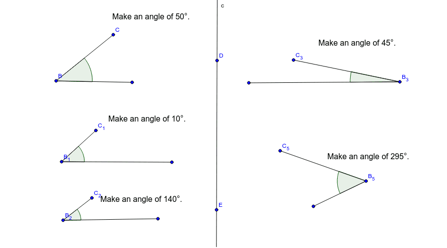 Classification d'un angle selon la mesure – GeoGebra