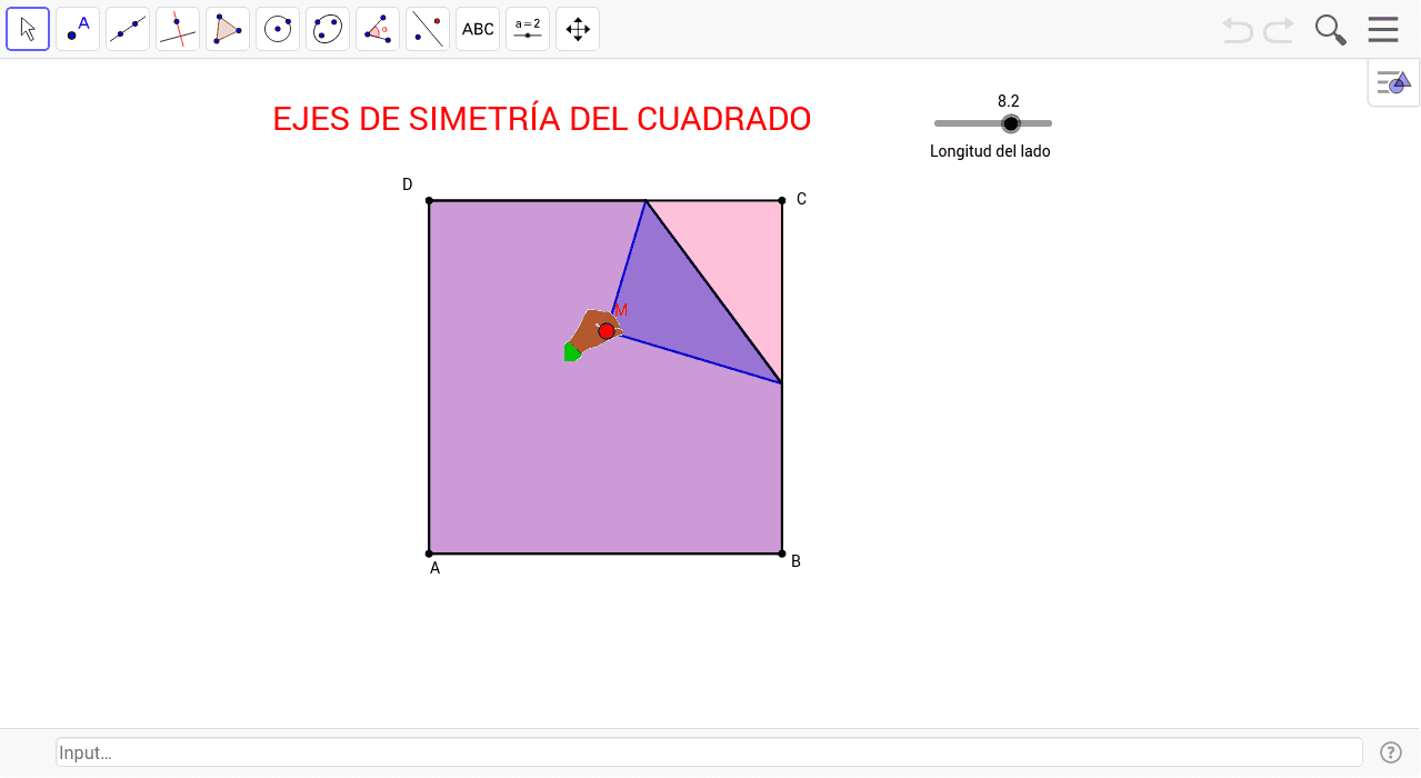 Ejes de simetría del cuadrado GeoGebra Ejes de simetría del cuadrado GeoGebra