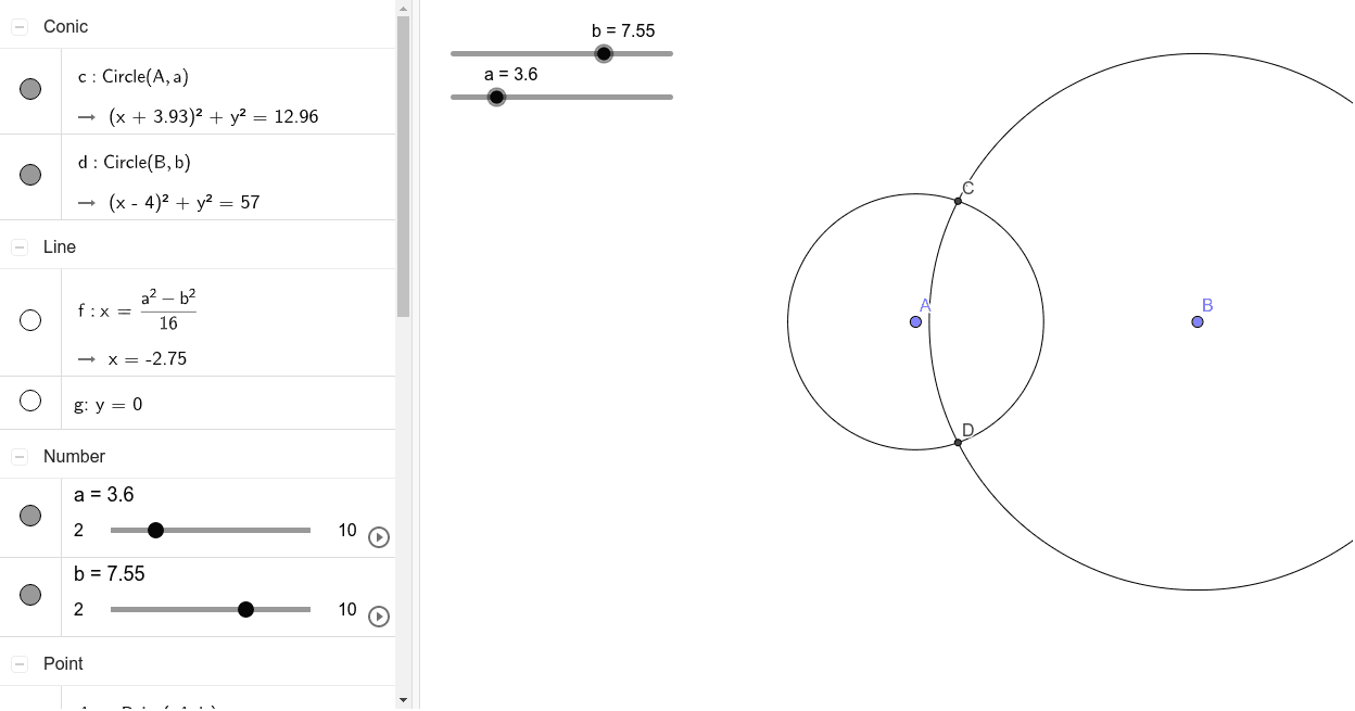 円の作図 Geogebra