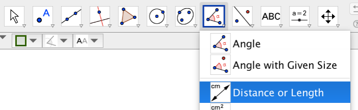 The Distance or Length tool is under the measurement tab.