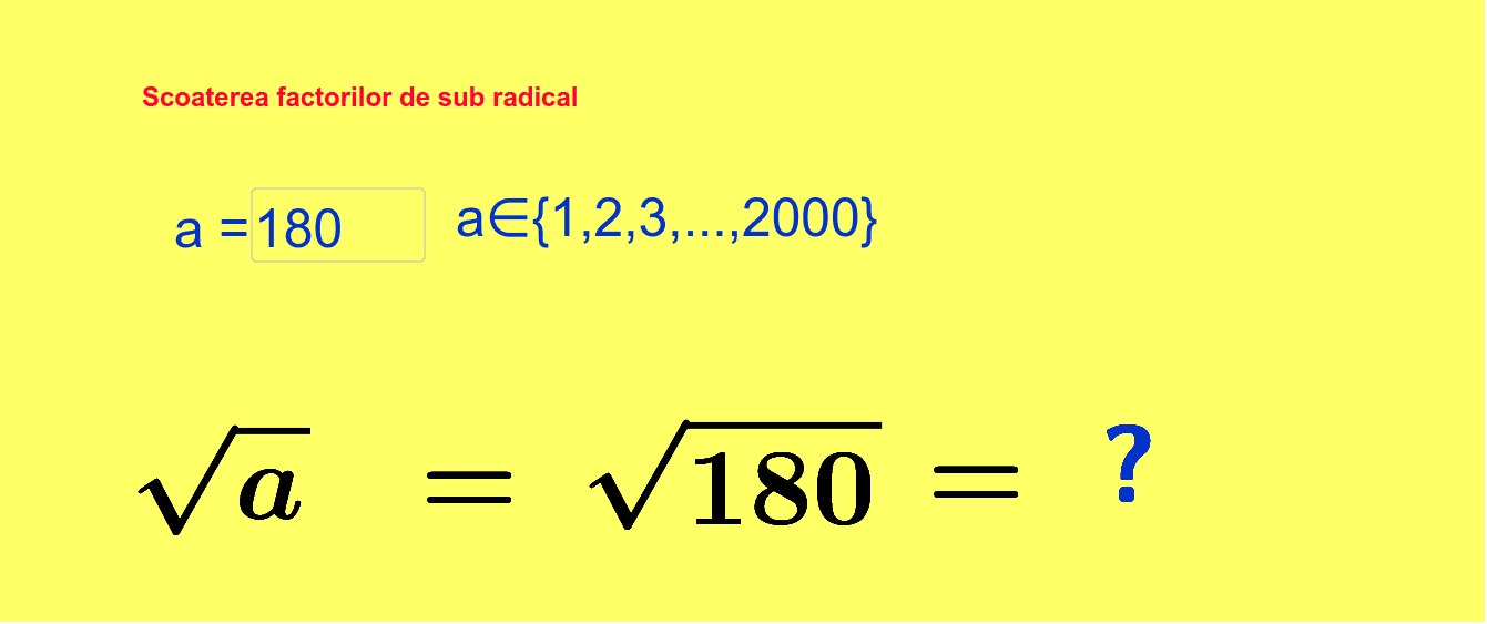 Scoaterea De Sub Radical Scoaterea factorilor de sub radical – GeoGebra
