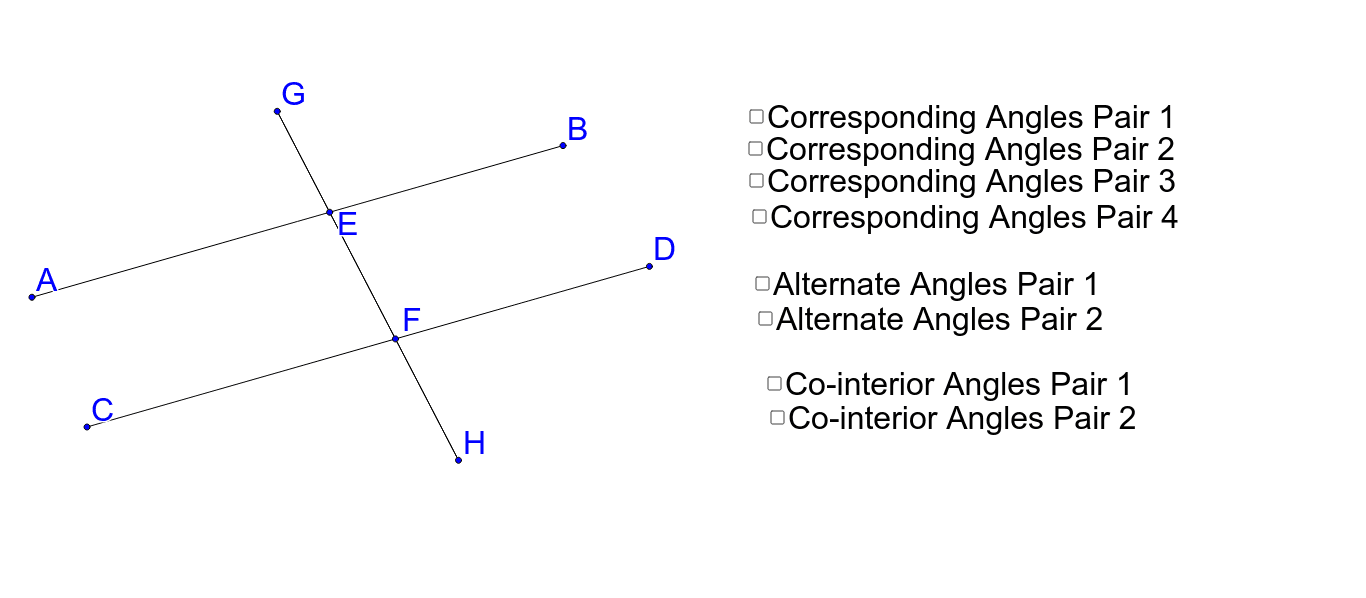 Angles Associated With Parallel Lines Geogebra