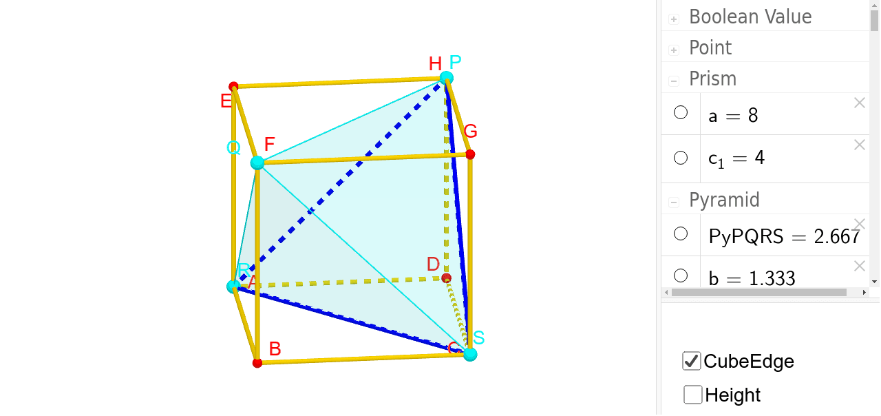 正方體內的三角錐 Geogebra 正方體內的三角錐 Geogebra