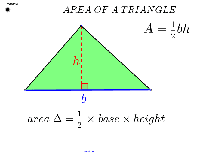Area of a Triangle GeoGebra