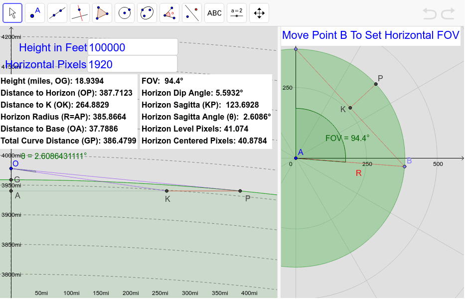 Horizon Calculator GeoGebra