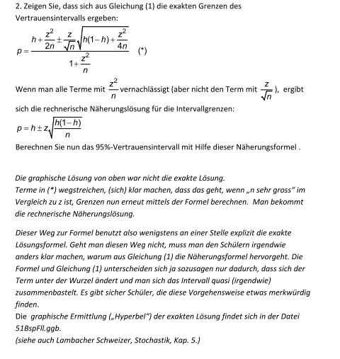 Die exakte Lösung durch Rechnung