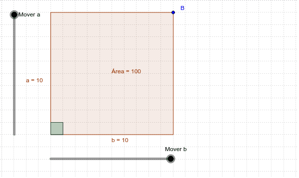Qual a relação da medida de área do retângulo, a partir da unidade de medida (quadrado verde)? Press Enter to start activity