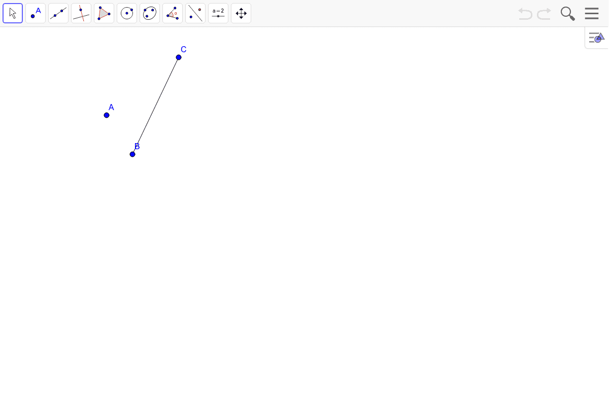 5) Construct a line through point A that is perpendicular to segment BC.