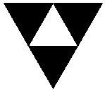 Stap 1: opdelen in vier gelijkzijdige driehoeken en middelste weglaten.