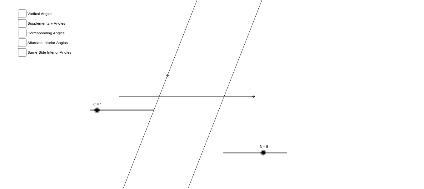 Parallel Lines Cut by Transversal GeoGebra