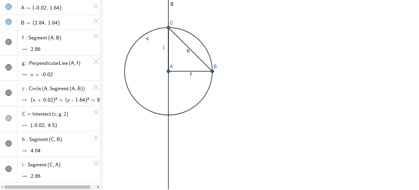 Isosceles Right Triangle GeoGebra