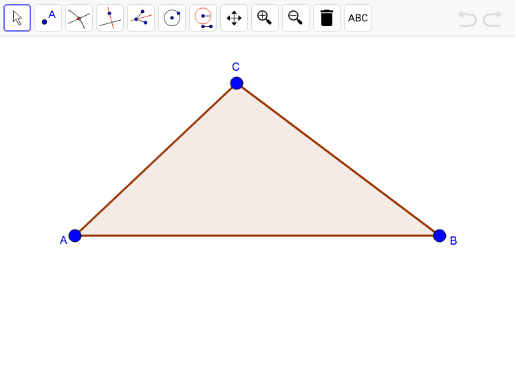 Construct a circle inscribed by this triangle. Press Enter to start activity
