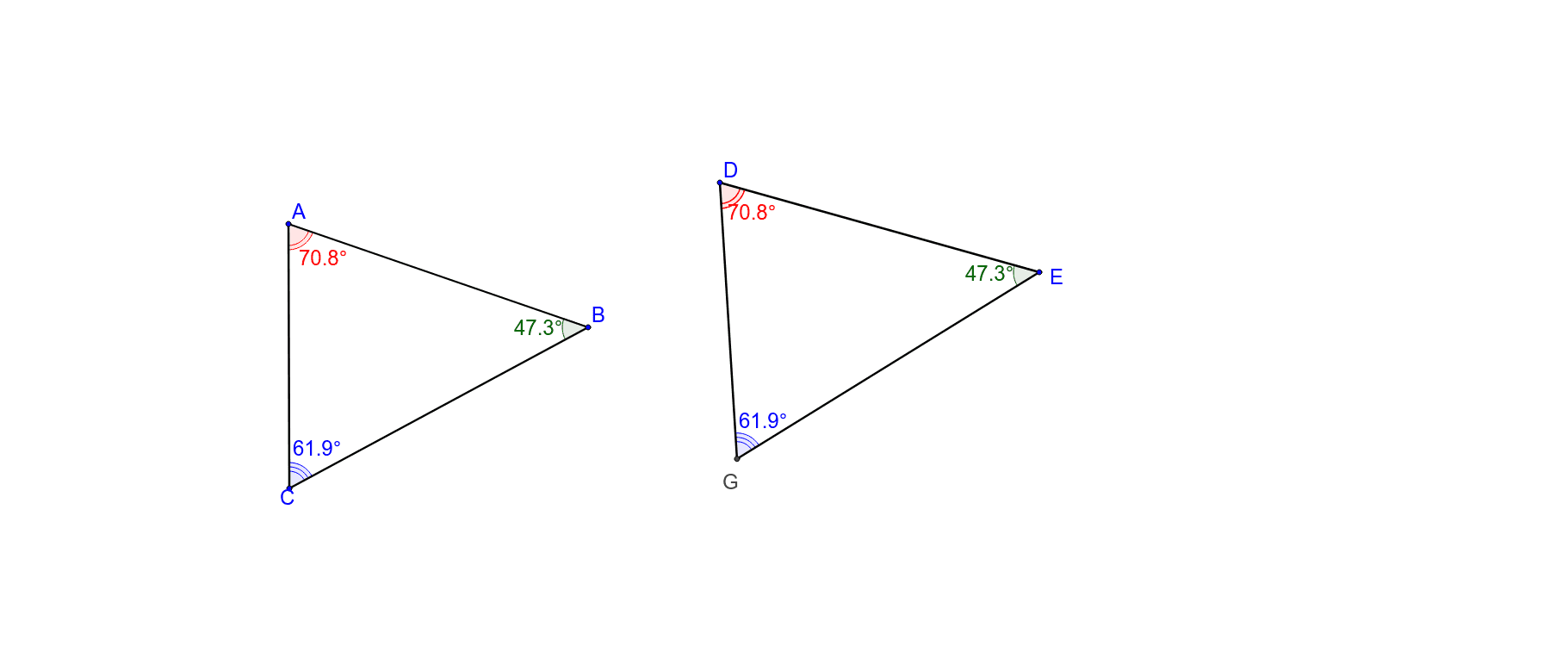 Congruent Triangles AAA GeoGebra