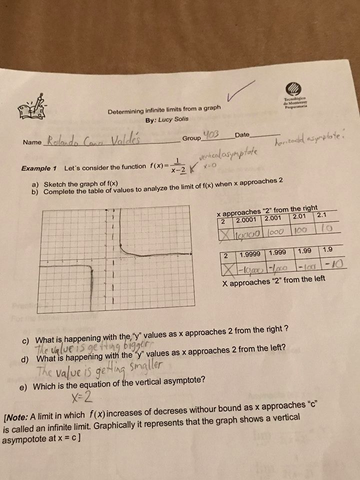 DETERMINE INFINITE LIMITS FROM A GRAPH