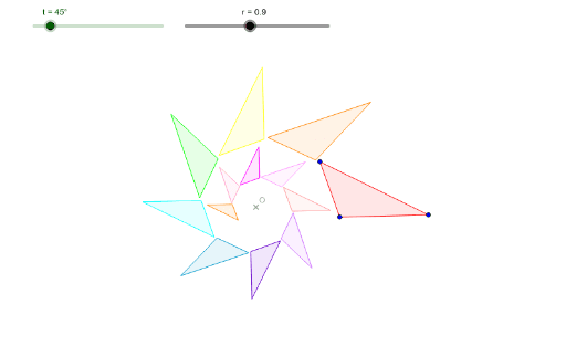 Repeated dilation and rotation – GeoGebra