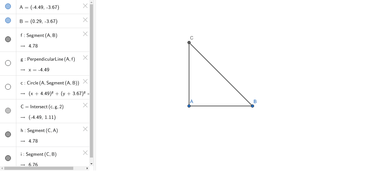 Isosceles Right Triangle GeoGebra