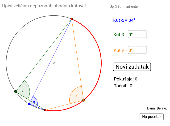 3.) Vježbalica: Obodni kutovi