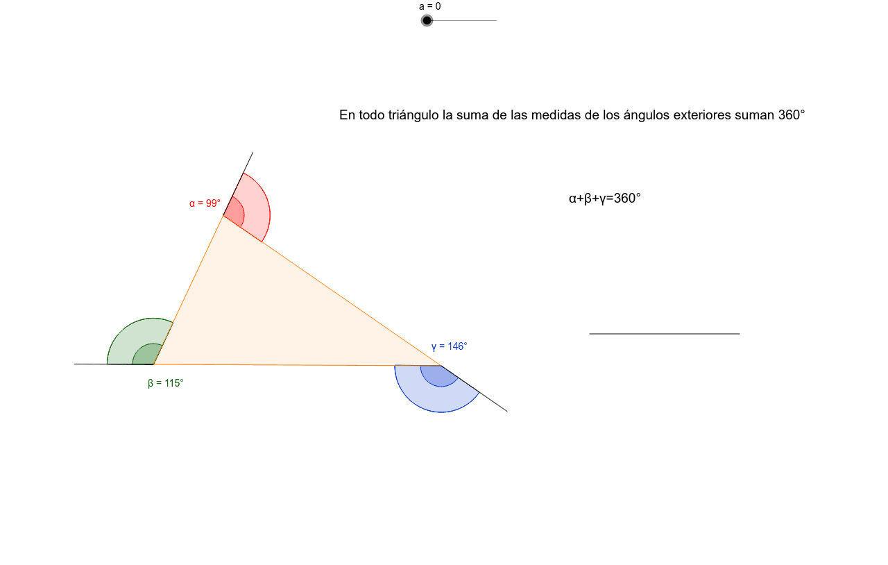 Ángulos exteriores de un tirángulo GeoGebra Ángulos exteriores de un tirángulo GeoGebra