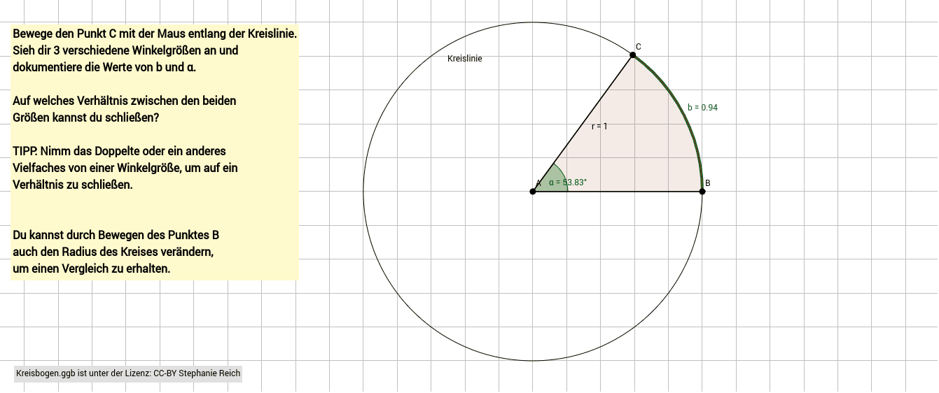 Der Kreisbogen GeoGebra