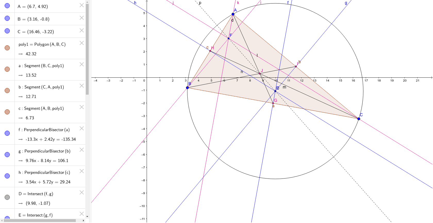 Construction of euler line geogebra