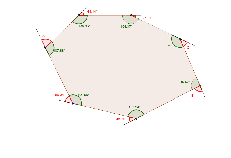 Heptagon Interior And Exterior Angles GeoGebra