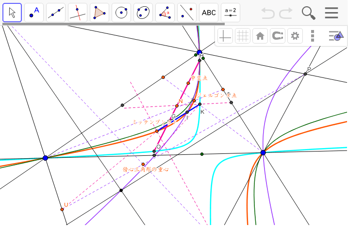類似重心 ルモアーヌ点 を通る双曲線 Geogebra 類似重心 ルモアーヌ点 を通る双曲線 Geogebra