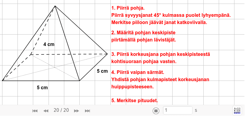 Pyramidin piirtäminen – GeoGebra