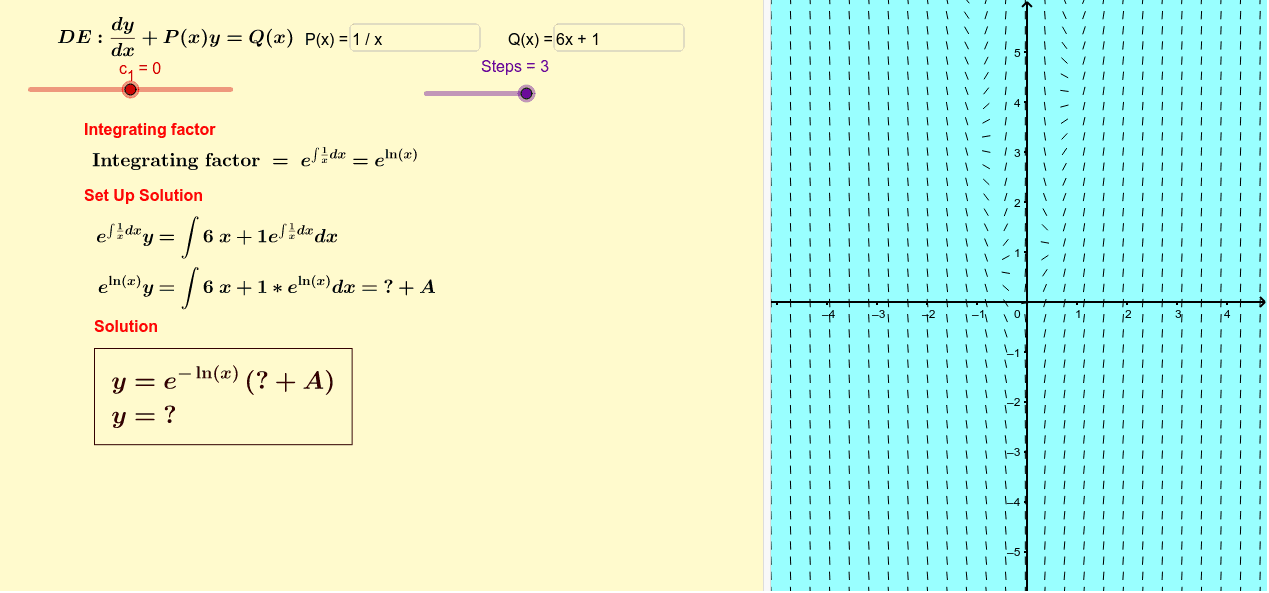 Linear Differential Equation Solver GeoGebra