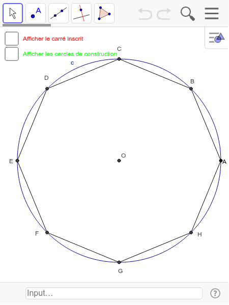 Comment construire un octogone régulier inscrit dans un cercle ?