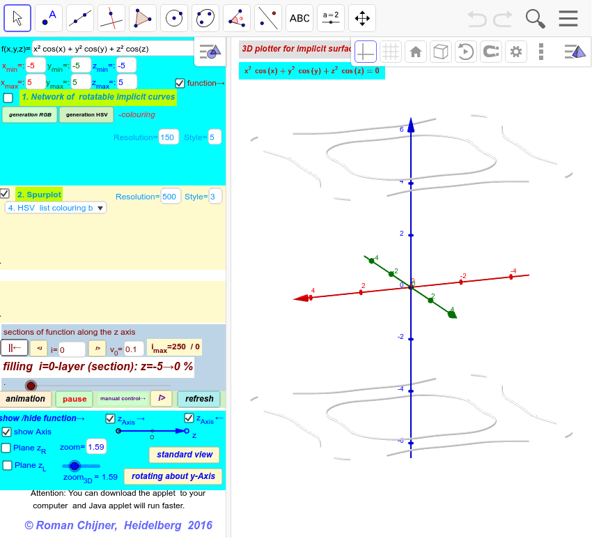 3D- Implicit surface grapher
