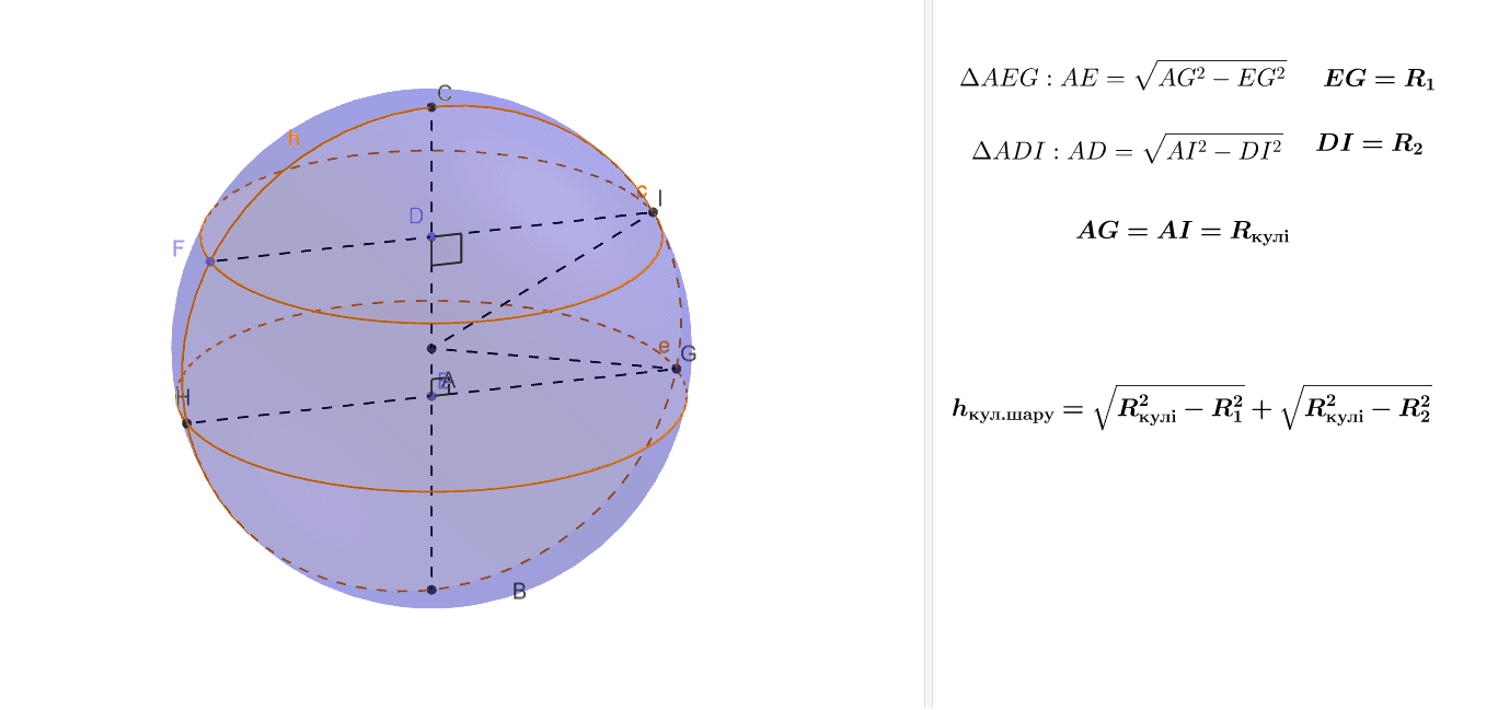 Кульовий шар – GeoGebra