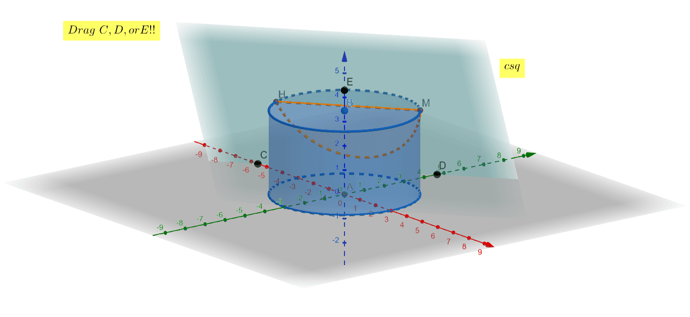 Cross Section Cylinder GeoGebra