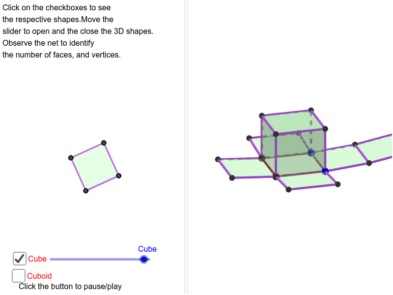 Net of Cube and Cuboid GeoGebra