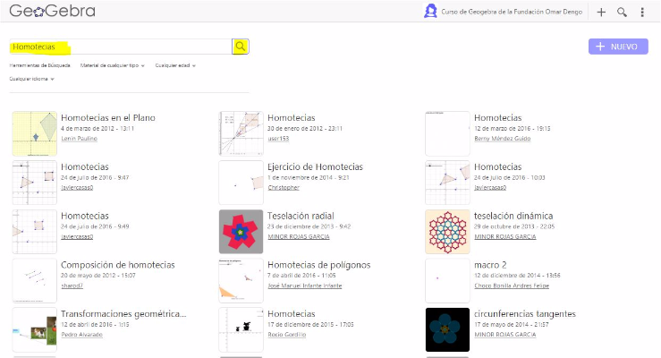 5- Descargue tres aplicaciones de Geogebra de su preferencia