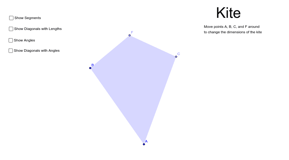 Explore Properties of a Kite GeoGebra