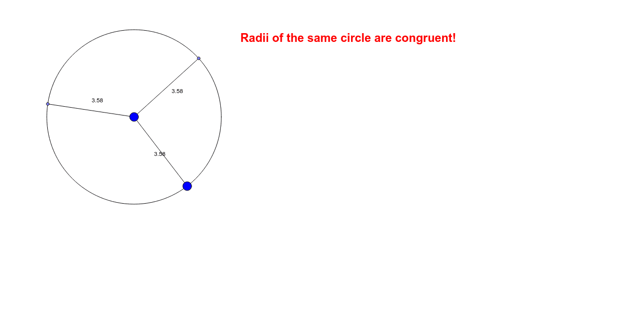Radii of Same Circle GeoGebra