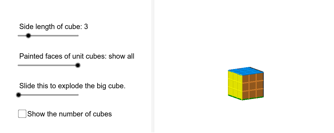 Painted Faces of a Cube – GeoGebra