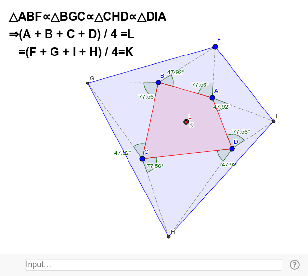 多角形の平均についての定理 Geogebra