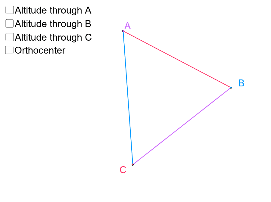 Point of concurrency of the altitudes of a triangle GeoGebra