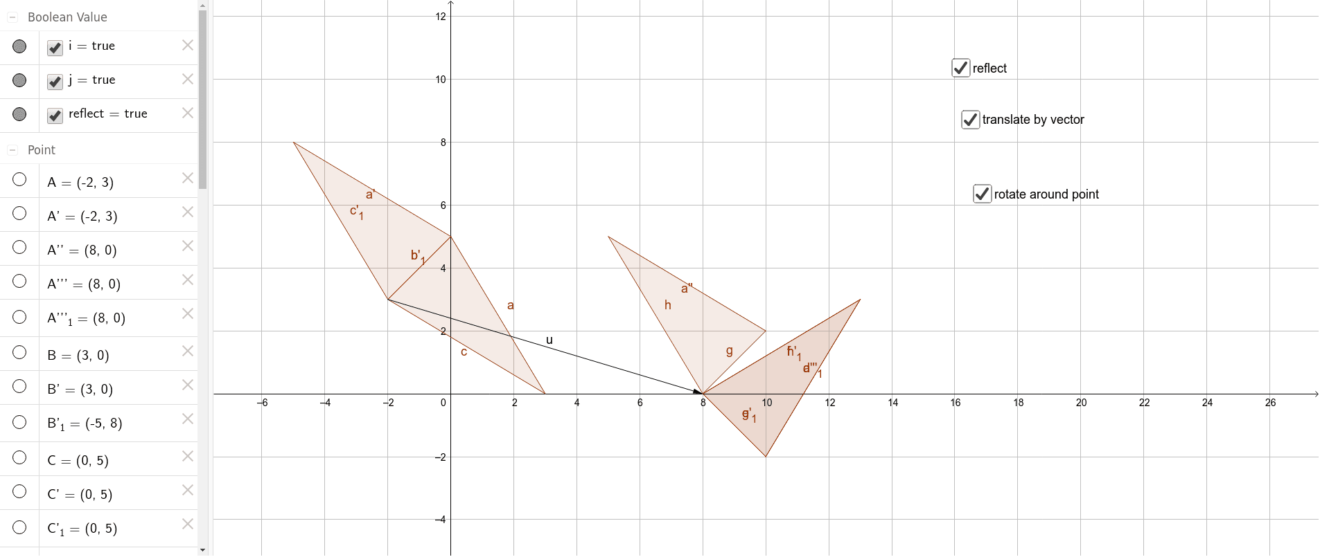 Moving triangles GeoGebra