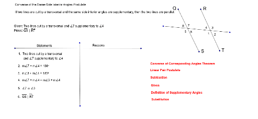 Converse Of Same Side Interior Angles Postulate Geogebra