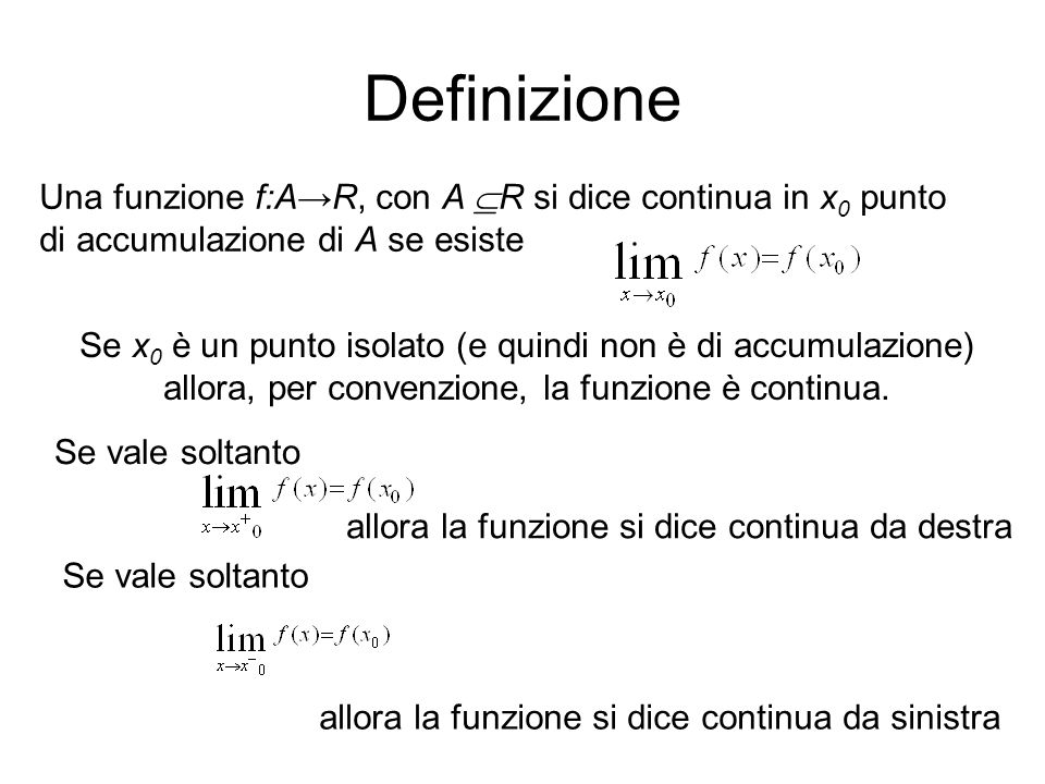 Definizione di funzione continua