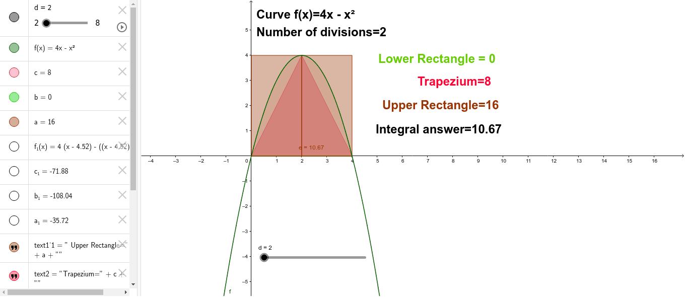 area under curve – GeoGebra
