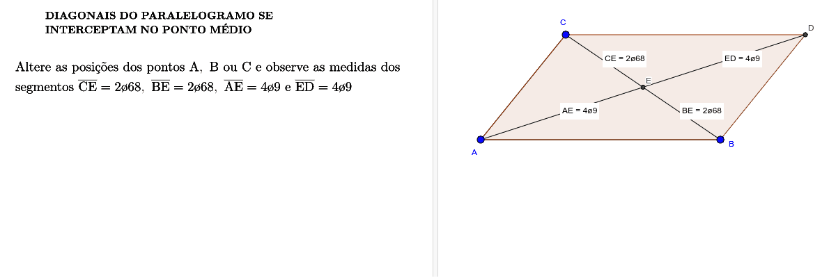Diagonais do paralelogramo
