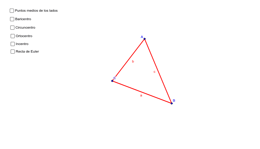 Puntos y rectas notables del triángulo. GeoGebra