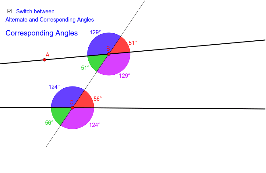 NonParallel Lines and Angles GeoGebra
