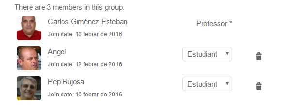 Gestió dels membres; assignar rols i donar de baixa