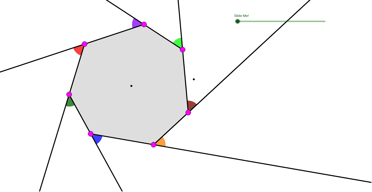 Exterior angles of a heptagon geogebra
